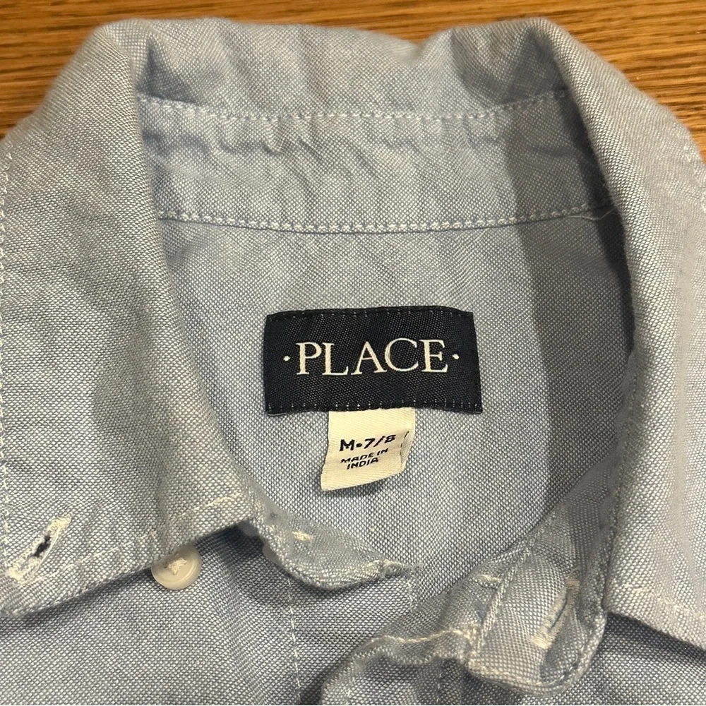 CHILDREN’S PLACE 2-for-1 bundle Boys Button Up long sleeves collared Shirts 7-8